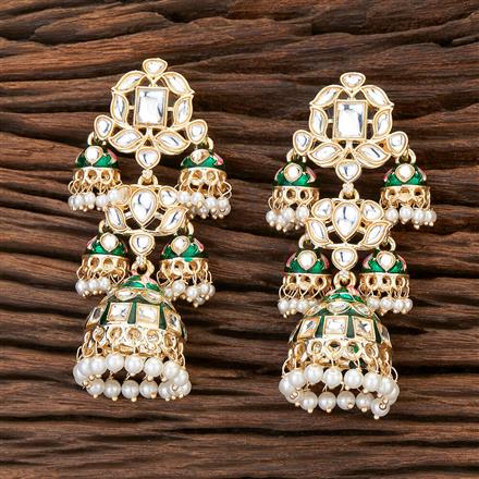 Indo Western Meenakari Earring With Gold Plating
