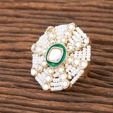 Indo Western Meenakari Ring With Gold Plating