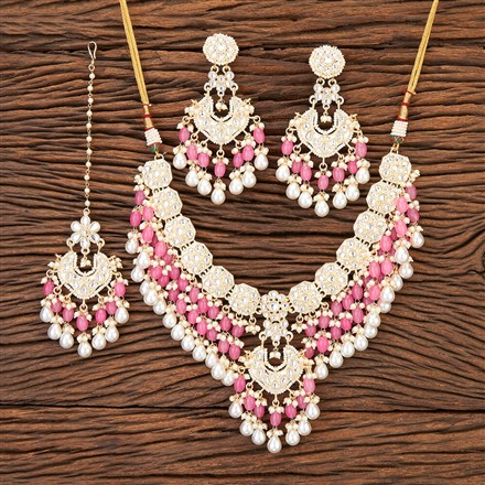 Indo Western Pearl Necklace with Gold Plating