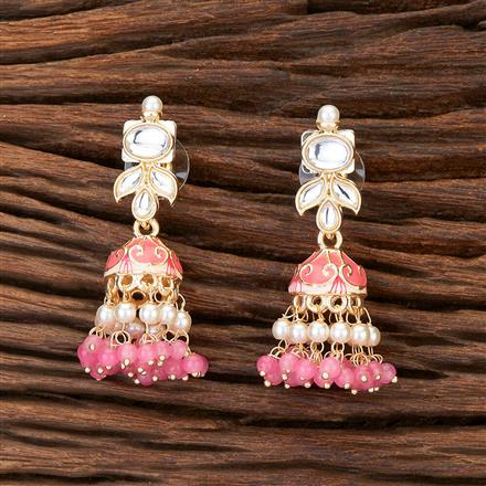 Indo Western Meenakari Earring With Gold Plating