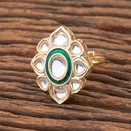 Indo Western Meenakari Ring With Gold Plating