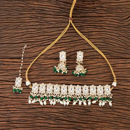 Indo Western Beads Necklace With Gold Plating
