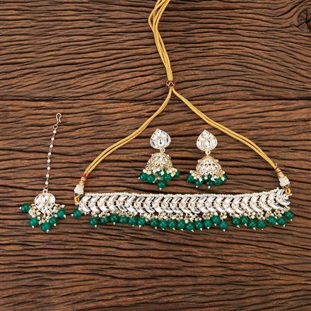 Indo Western Beads Necklace With Gold Plating