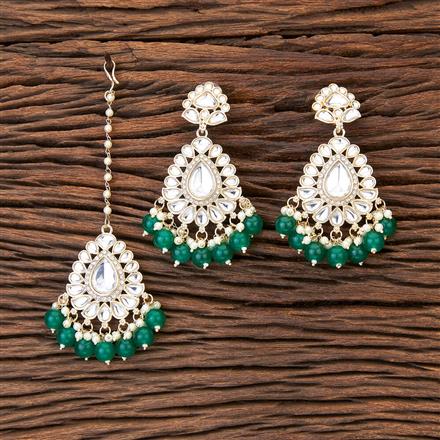 Indo Western Classic Earring Tikka With Gold Plating