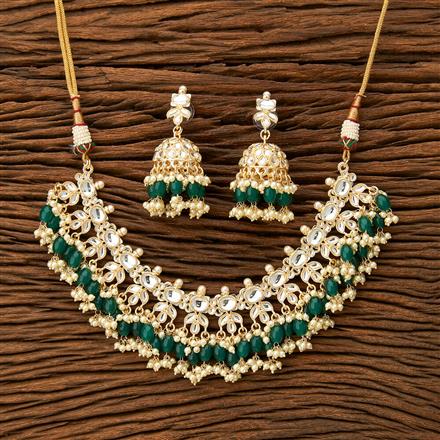 Indo Western Beads Necklace With Gold Plating