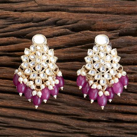 Indo Western Beads Earring With Gold Plating