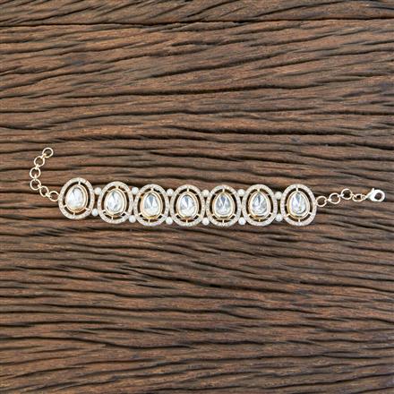 Indo Western Stone Bracelet With Gold Plating