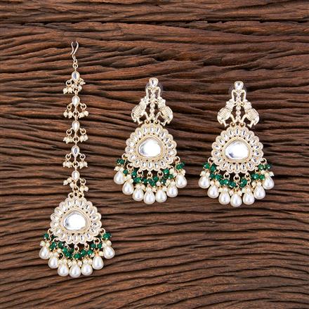 Indo Western Classic Earring Tikka With Gold Plating