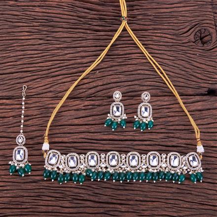 Indo Western Stone Necklace With Gold Plating