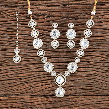 Indo Western Stone Necklace With Gold Plating