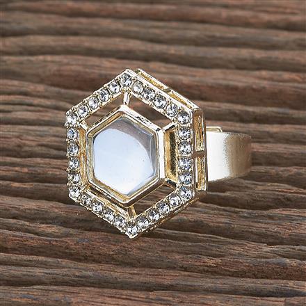 Indo Western Adjustable Ring With Gold Plating