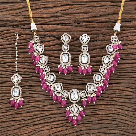 Indo Western Stone Necklace With Gold Plating