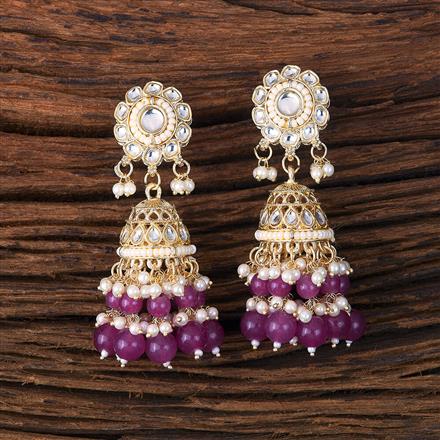 Indo Western Beads Earring With Gold Plating