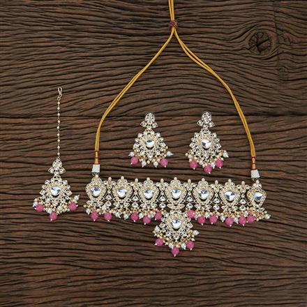 Indo Western Beads Necklace With Gold Plating