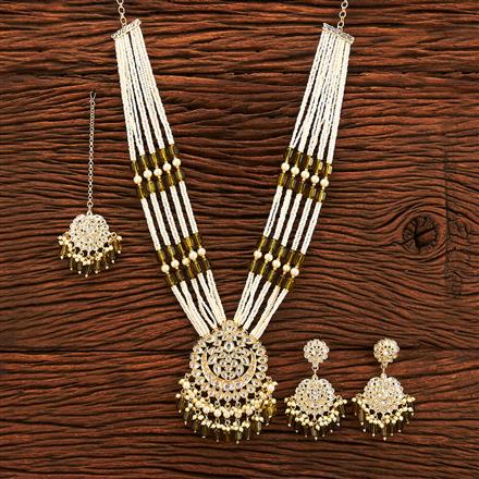 Indo Western Beads Necklace With Gold Plating
