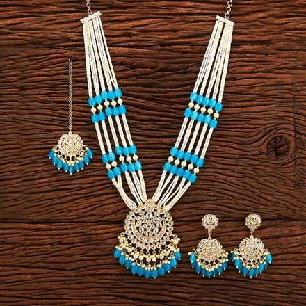 Indo Western Beads Necklace With Gold Plating