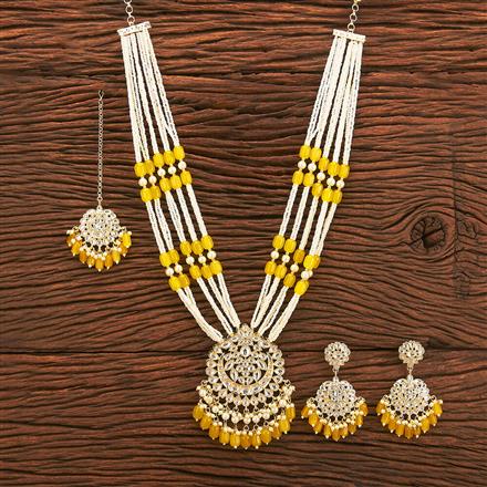 Indo Western Beads Necklace With Gold Plating