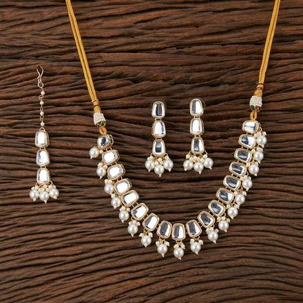 Indo Western Pearl Necklace With Gold Plating