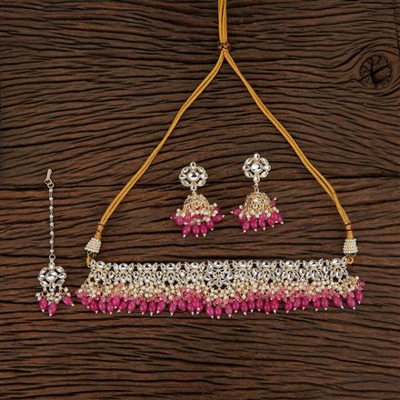Indo Western Beads Necklace With Gold Plating