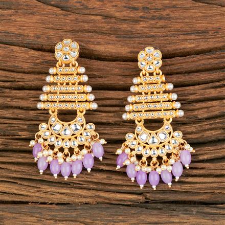 Indo Western Pearl Earring With Matte Gold Plating