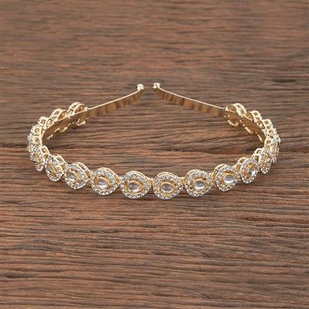 Indo Western Stone Hair Band With Gold Plating