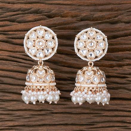 Indo Western Pearl Earring With Rose Gold Plating