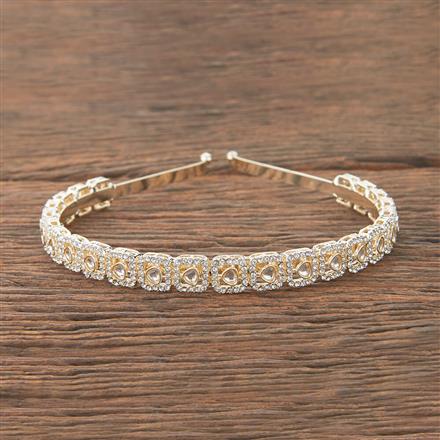 Indo Western Stone Hair Band With Gold Plating