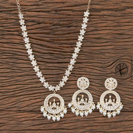 Indo Western Pearl Necklace Set With Gold Plating