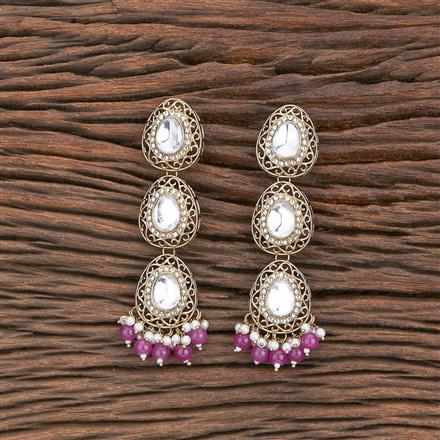 Indo Western Classic Earring With Mehndi Plating