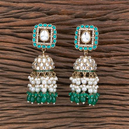 Indo Western Meenakari Earring With Mehndi Plating