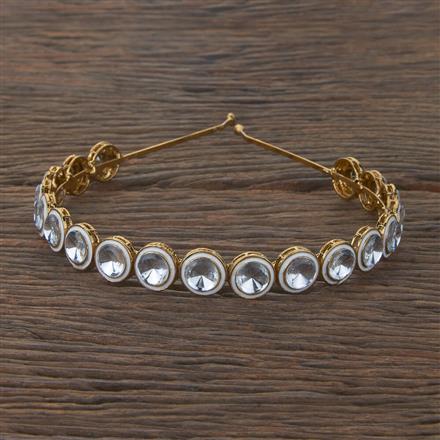 Indo Western Meenakari Hair Band With Mehndi Plating