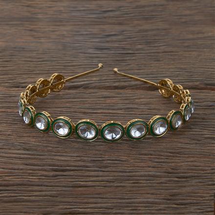 Indo Western Meenakari Hair Band With Mehndi Plating