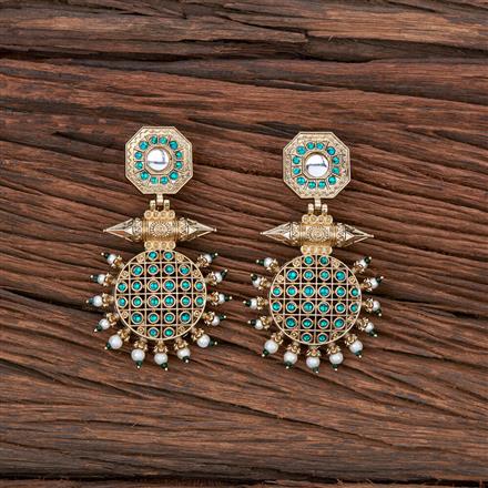 Indo Western Classic Earring With Mehndi Plating