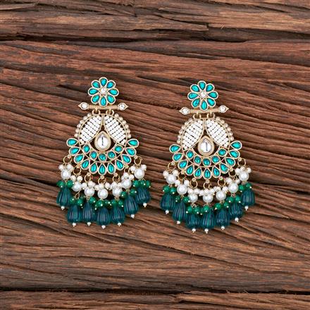 Indo Western Beads Earring With Mehndi Plating