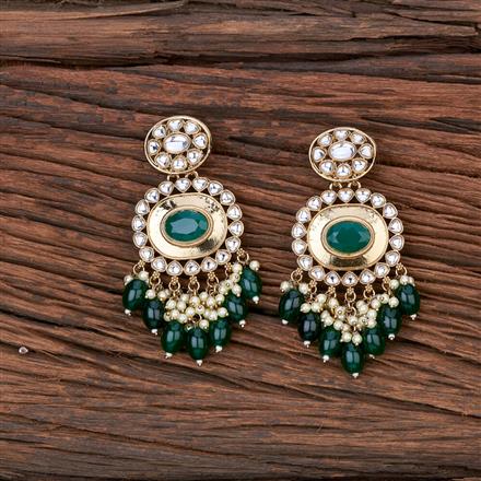 Indo Western Beads Earring With Mehndi Plating