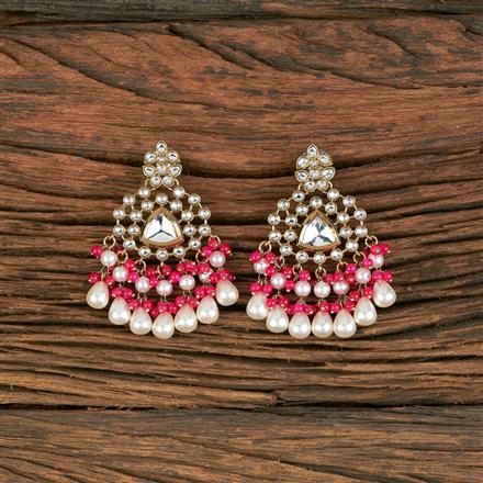 Indo Western Pearl Earring With Mehndi Plating