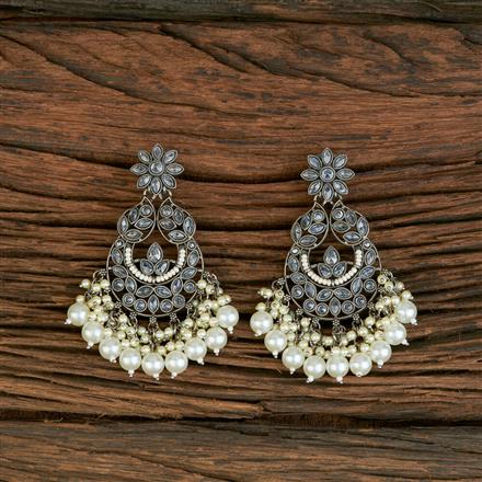 Indo Western Chand Earring With Black Plating