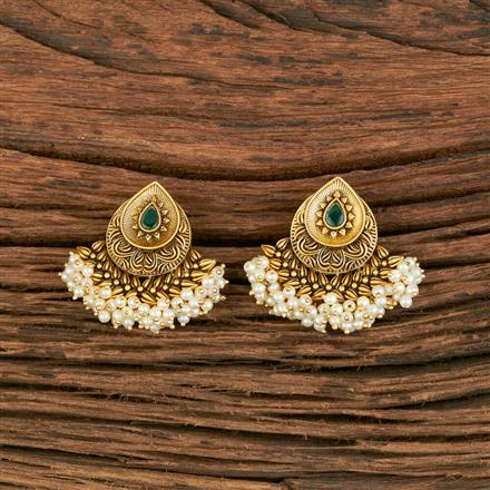 Indo Western Chand Earring With Matte Gold Plating