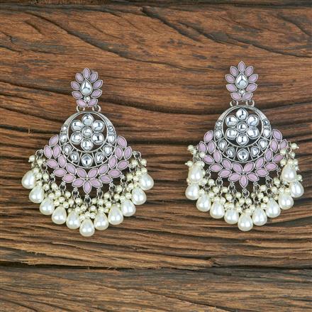 Indo Western Chand Earring With Oxidised Plating
