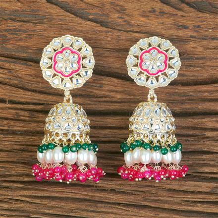 Indo Western Pearl Earring With Gold Plating