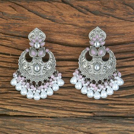 Indo Western Moti Earring With Oxidised Plating