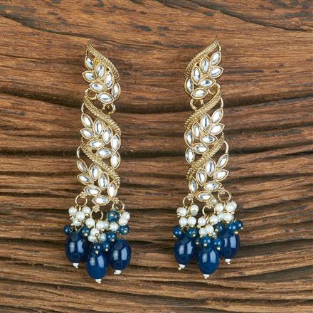 Indo Western Beads Earring With Mehndi Plating