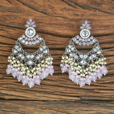 Indo Western Beads Earring With Oxidised Plating