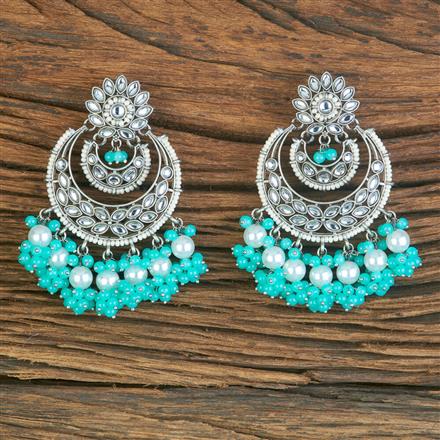 Indo Western Chand Earring With Oxidised Plating