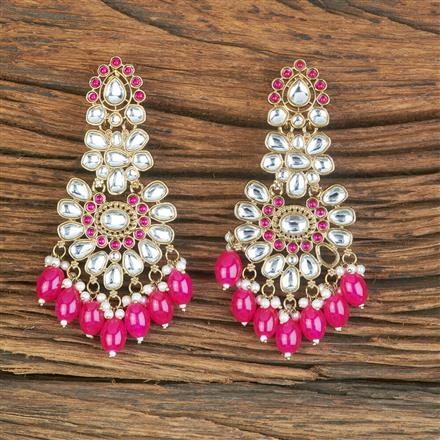 Indo Western Beads Earring With Mehndi Plating
