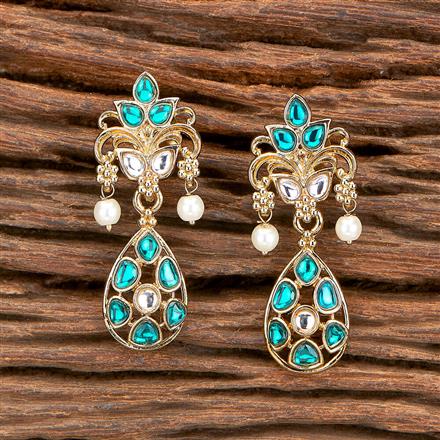 Indo Western Classic Earring With Mehndi Plating