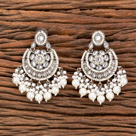Indo Western Chand Earring With Oxidised Plating