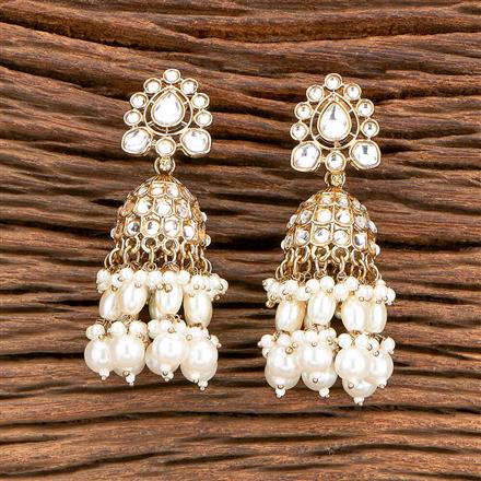 Indo Western Beads Earring With Mehndi Plating