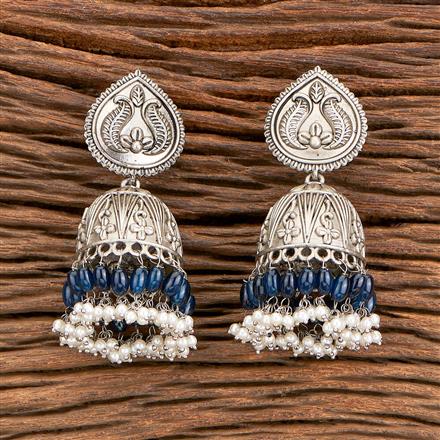 Indo Western Beads Earring With Oxidised Plating