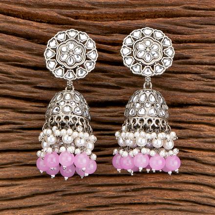 Indo Western Beads Earring With Oxidised Plating